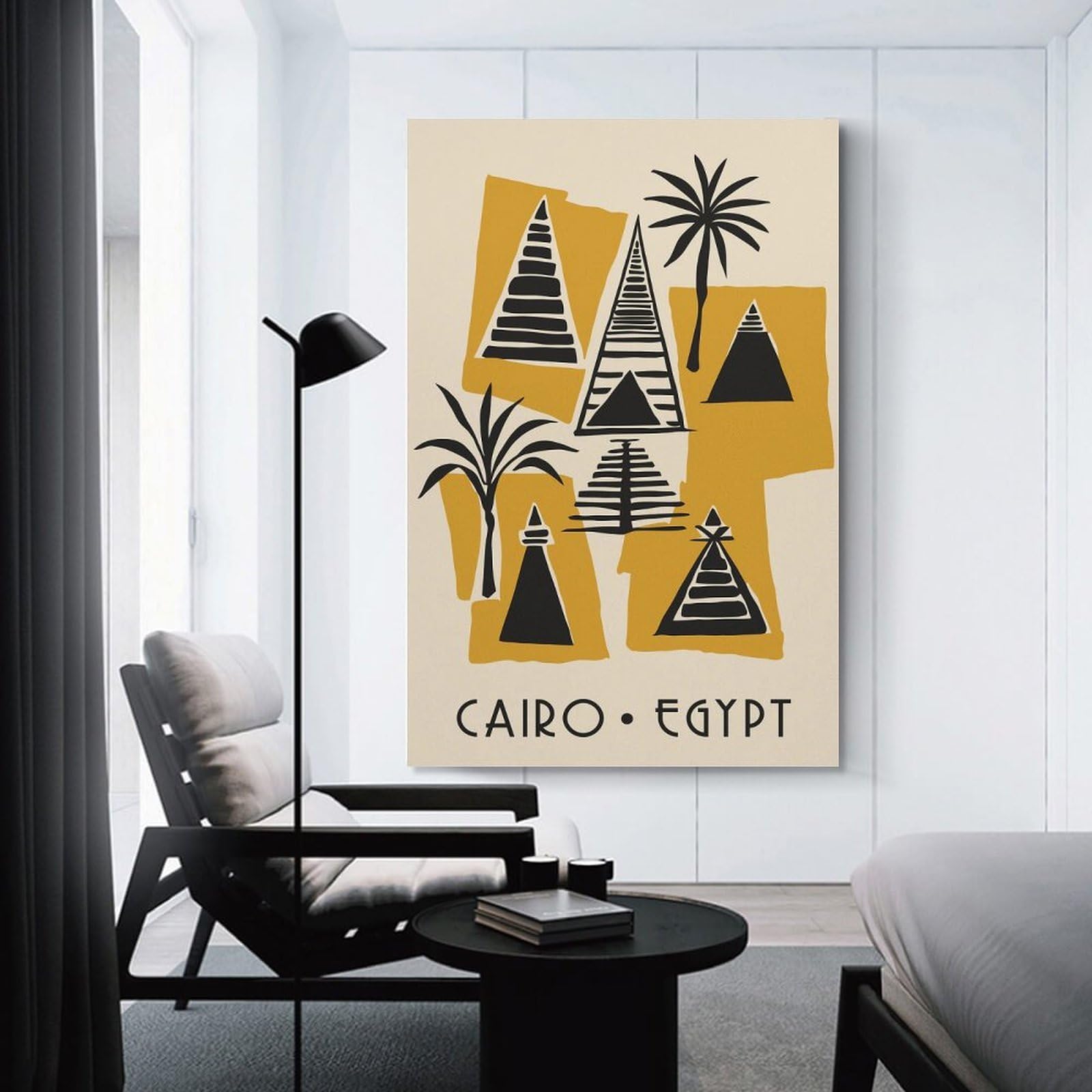 Junmoney Cairo Egypt Pyramids Art Print Wall Art Print 20x30inch(50x75cm), for Lounge, Study, Hallway Or Flat Walls, Decorative Artwork with Broad Appeal