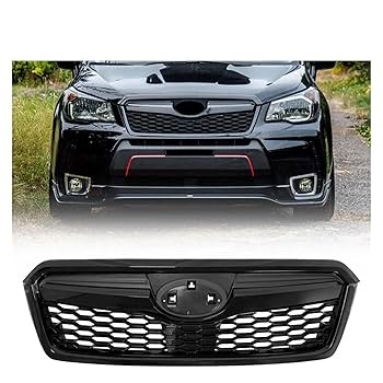 Amazon | グロスブラック ABS Sti スタイルフロントグリル