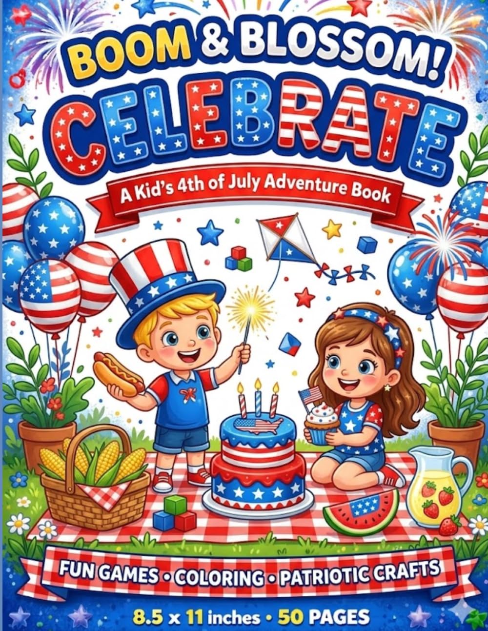 Little Patriot's 4th of July Activity Book: 50 Jumbo & Simple Patriotic Coloring Pages with Thick Lines | Big Outlines of Fireworks, Flags, and Picnic ... 8.5 x 11 Inch Independence Day Activity Book