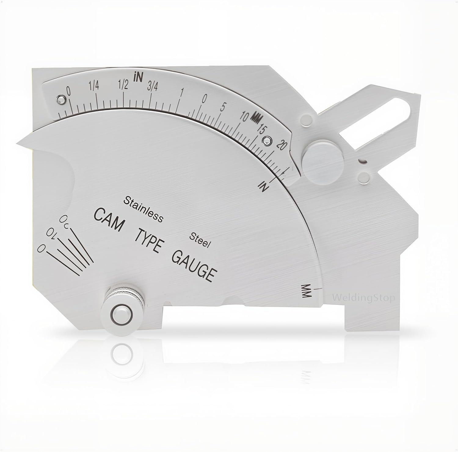 WeldingStop MG-8 Bridge Cam Gauge - Stainless Steel Fillet Throat Weld Gage for Precise Inspection of Joints, Angles & Misalignment (Inch/mm)