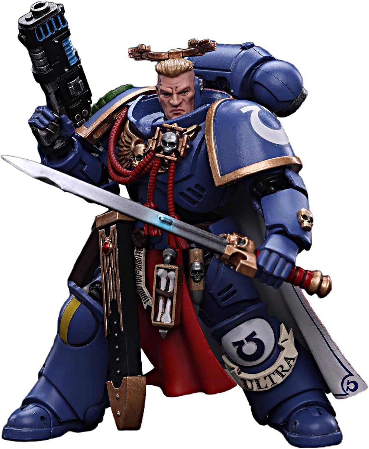 JOYTOY Warhammer 40K 1/18 Action Figures Ultramarines Primaris Captain with Power Sword and Plasma Pistol Collectible Model