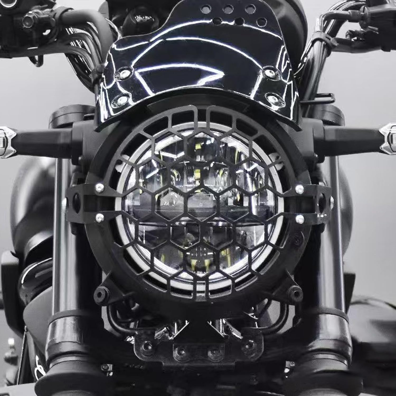 Headlight Guard Compatible with Eliminator/Eliminator SE 400 450 500 E400 E450 E500 (2023-2025) Honeycomb Headlight Cover Motorcycle Accessories 2024 (Black)