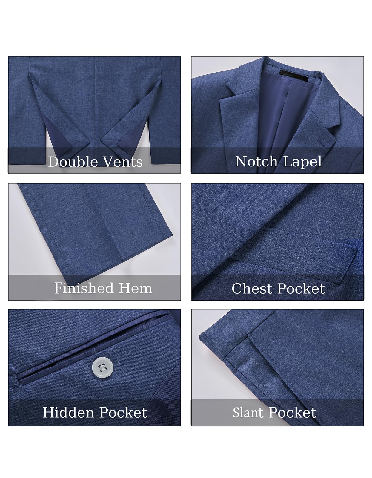 MOGU Herren Anzug 3-teilig Slim Fit - Formelles Business Smoking Set für Hochzeit Bräutigam Abschlussball Abendessen Party