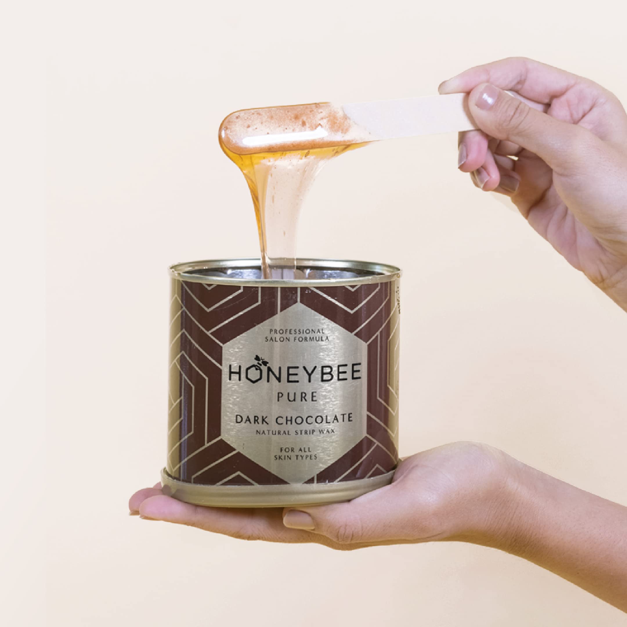 Honeybee Pure Dark Chocolate Wax, Women | Hair Removal Chocolate Wax For Removing Tan, Dead Skin | For Legs, Arms, Underarms, Bikini | At Home Quick & Easy Hair Removal | For Sensitive Skin (600g)