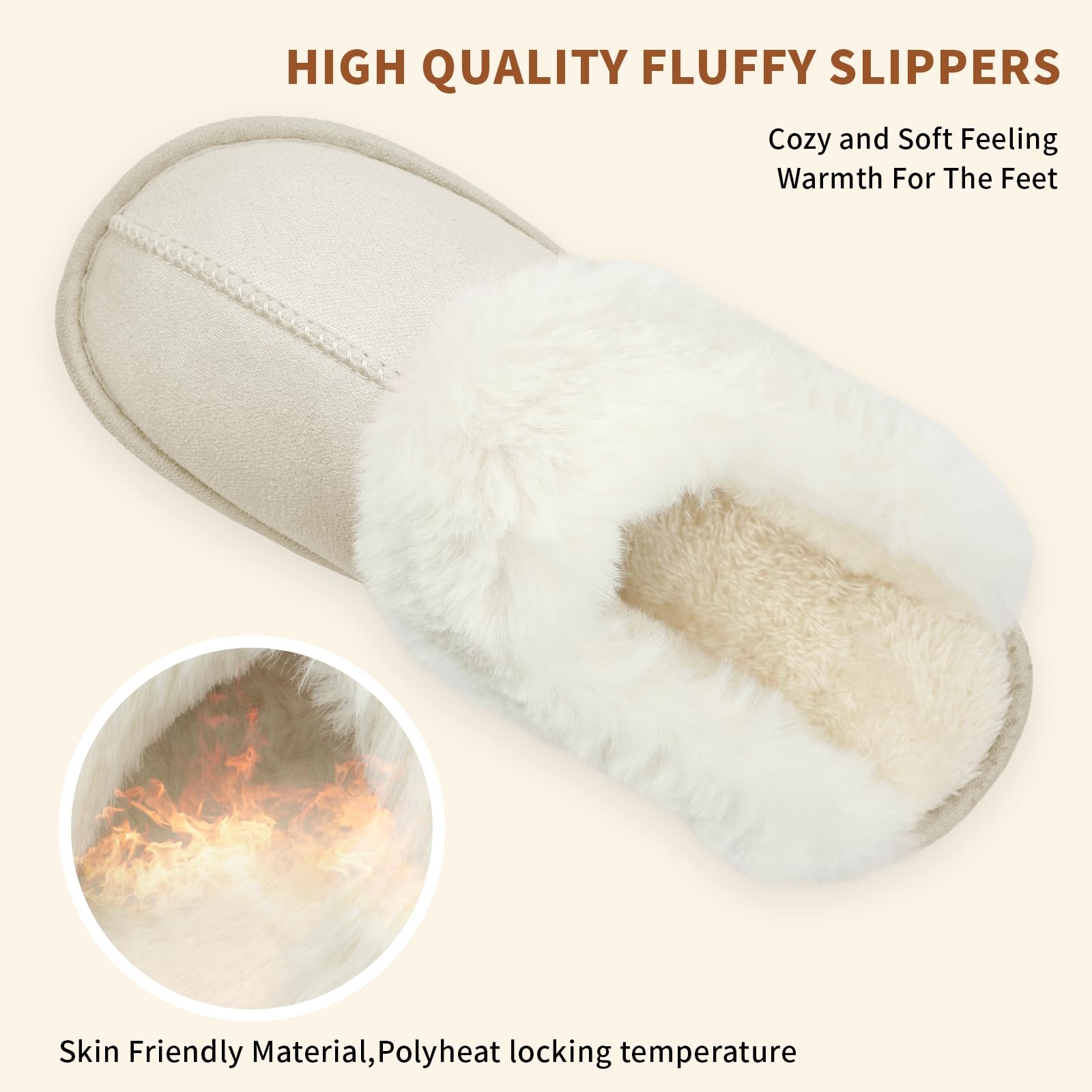 HILAX Pantofole Donna Uomo Invernali Peluche Ciabatte Casa Comode Pelose Inverno Scarpe di Cotone Morbida Slippers Winter Interne