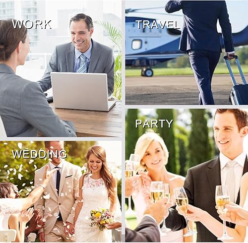 Miniatura 6 de Cinturón de vestir de cuero genuino de los hombres 1,3" hebilla de aleación de zinc de una sola punta