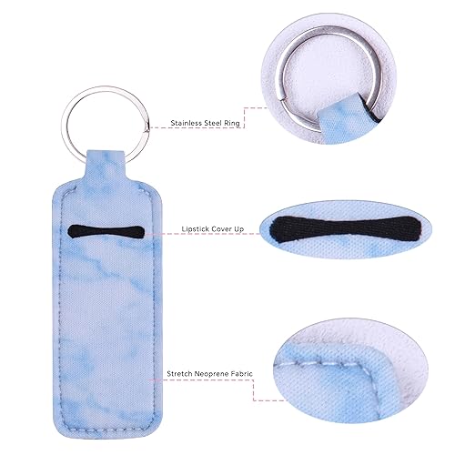 Miniatura 3 de Chapstick Holder Keychain, Lipstick Holder, Lip Balm Holder, Lip Gloss Pouch, Women's Gift Stocking Stuffer 4PCS(Blue, Pink, Violet, Grizzly)