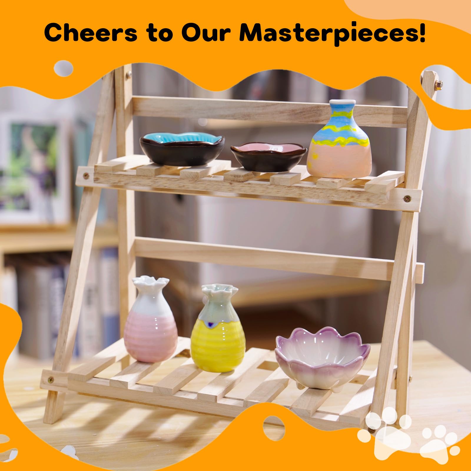 Alldeer Pottery Wheel for Kids 8-12, Complete Art & Craft Set with 3 Pack Air Dry Clays, Paints - DIY Ceramic Maker Mini for Beginners Creative Fun, Toys for 6-12 Years Old Girls Boy Birthday Gift