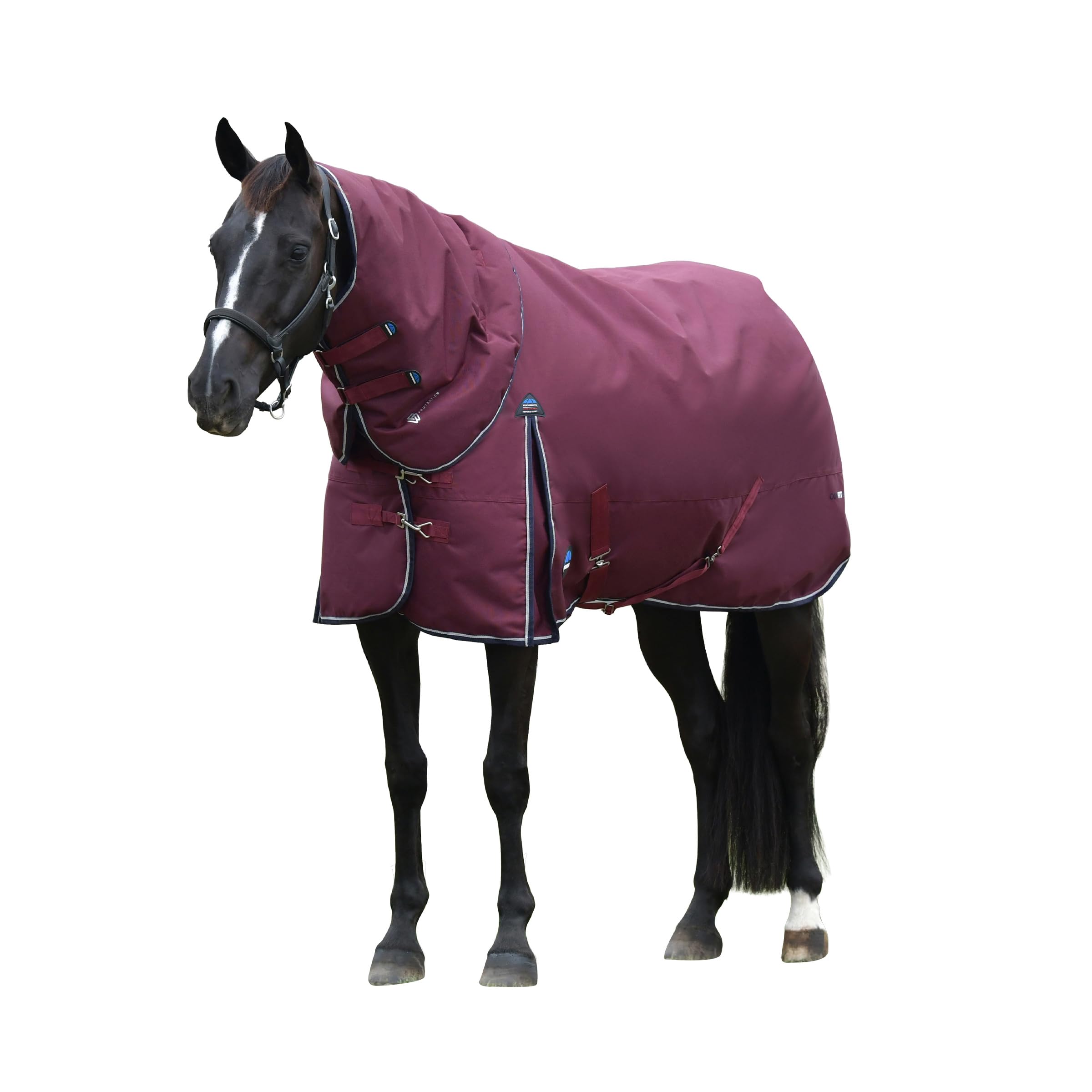 WeatherBeeta ComFiTec Essential Turnout Detach-A-Neck 220G, Burgundy/Navy, 6'6 โ image 1