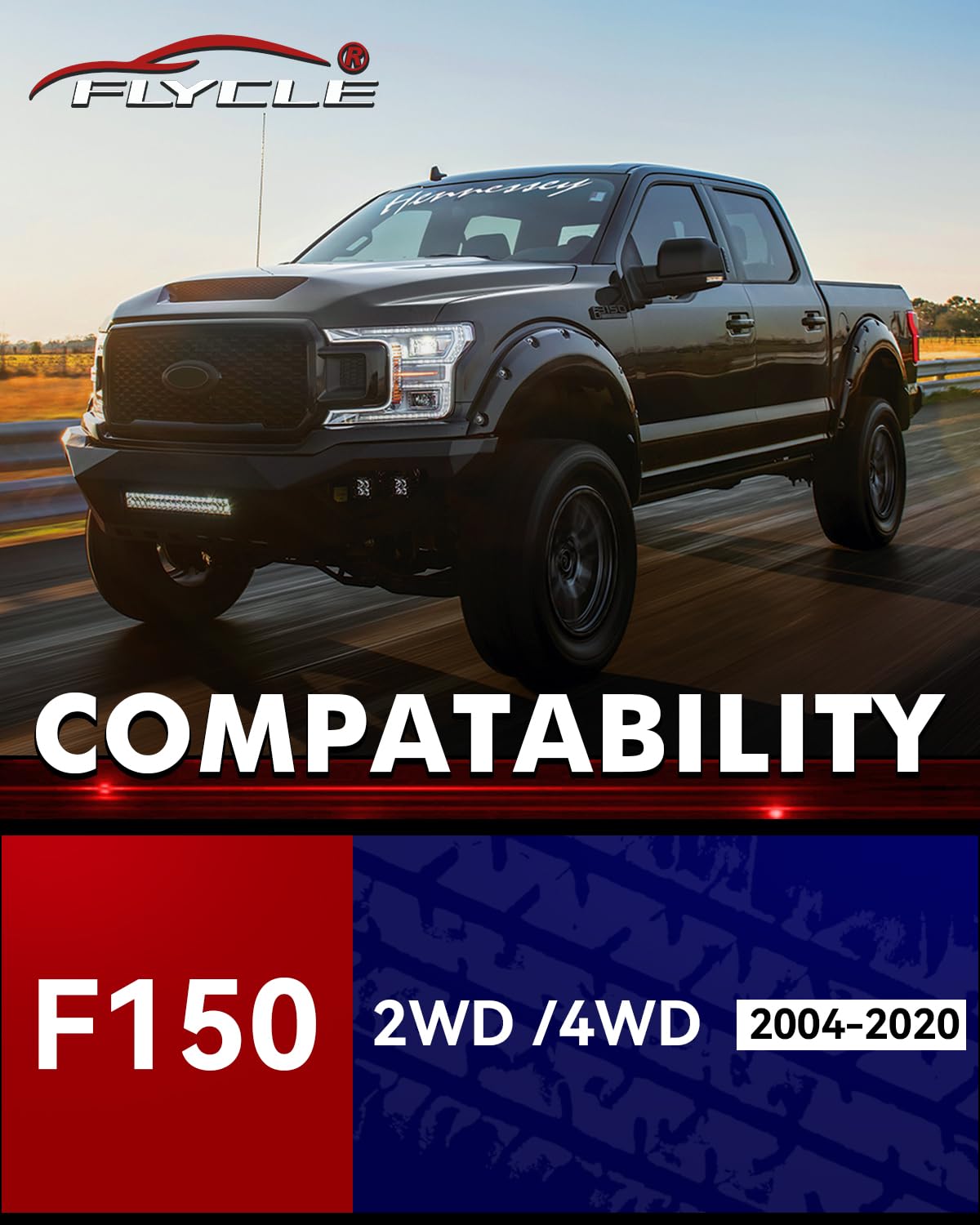 Leveling Lift Kits Kompatibel mit F150, 3 Zoll vorne + 2 Zoll hinten Strebe Abstandshalter Nivellierset für 2004-2019 F150 2WD 4WD