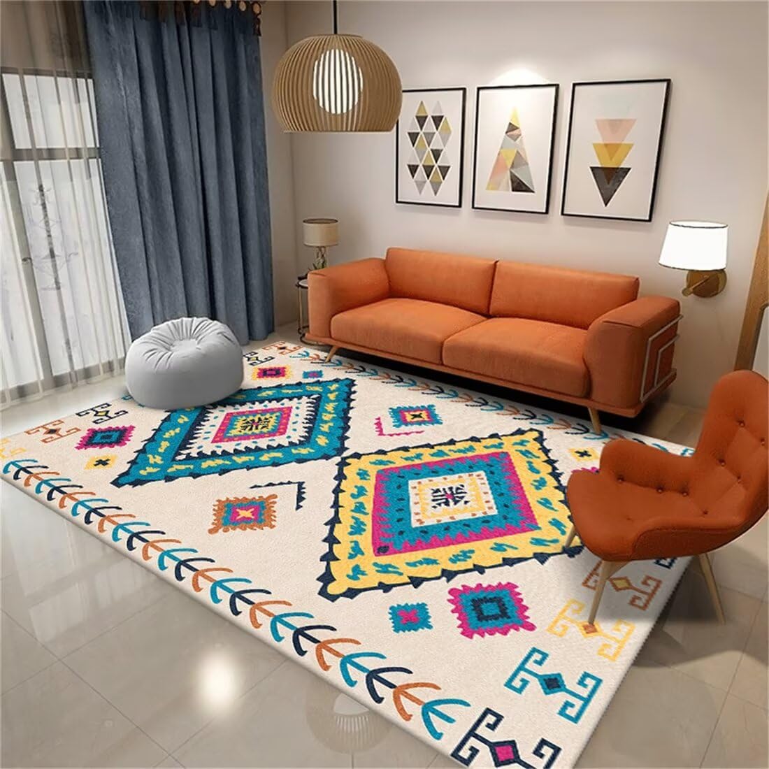 Tapis de dressing chambre bébé aux couleurs florales et douces 50x70