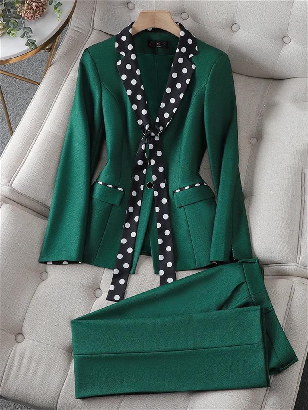 Elegante traje formal de chaqueta y pantalón para mujer, conjunto de 2 piezas para oficina, negocios, trabajo