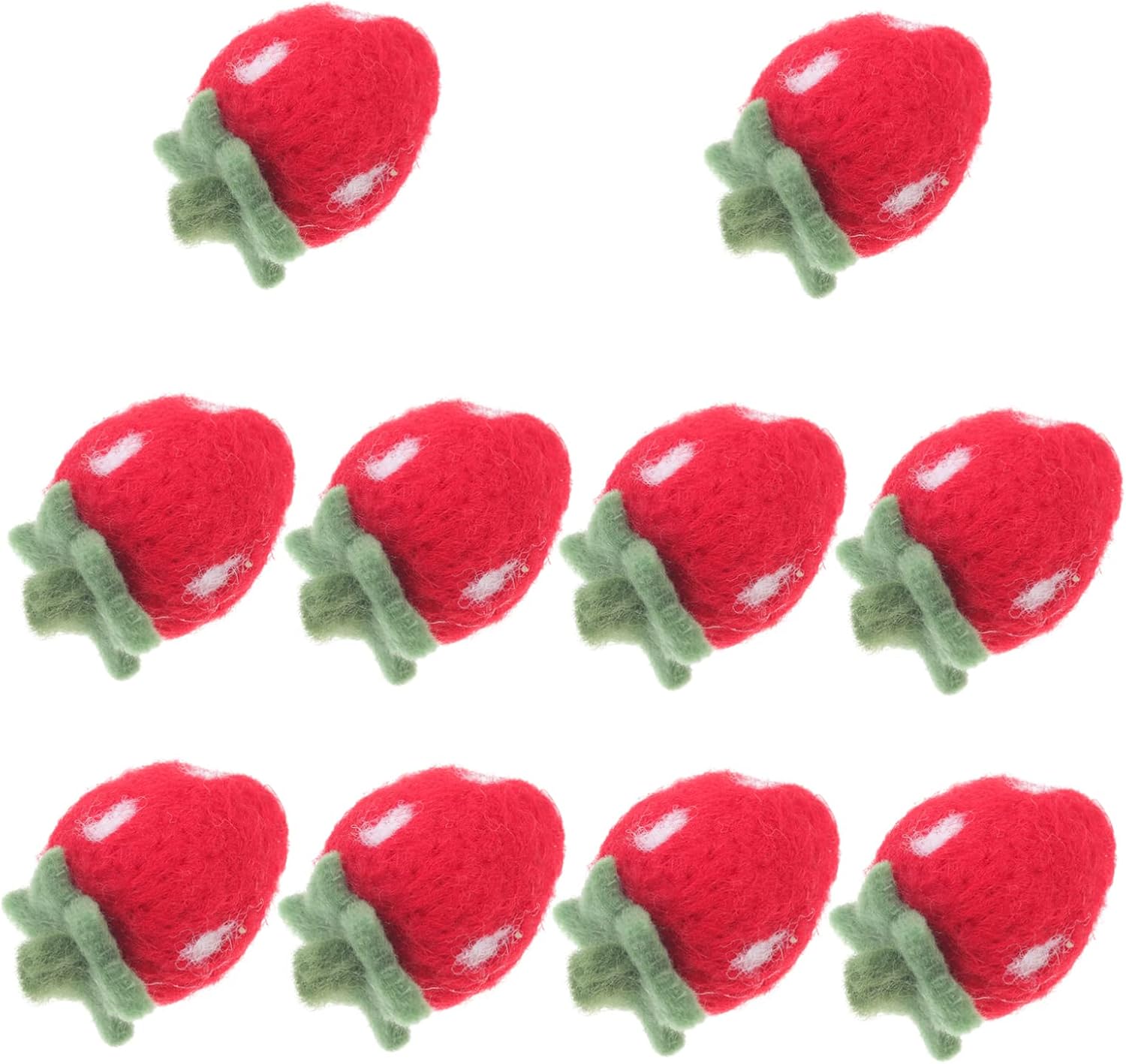 UTHCLO 10pcs Felt Strawberry Craft Ornaments Cute Felted Decorations for and Holiday Festivities