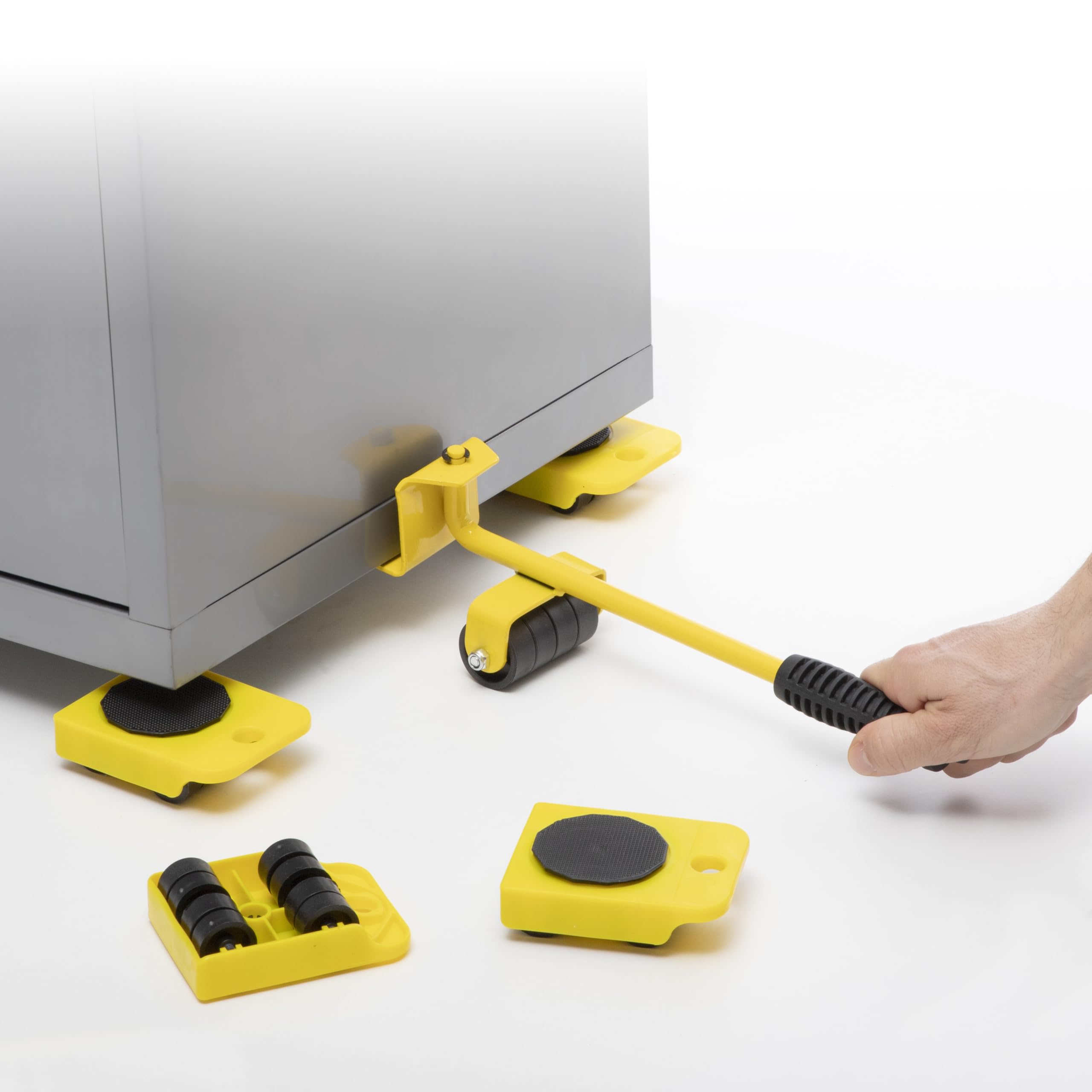 InnovaGoods HeavEasy Set Elevación Transportador Muebles Ruedas 5 Piezas Aprox. 35x9x10 cm