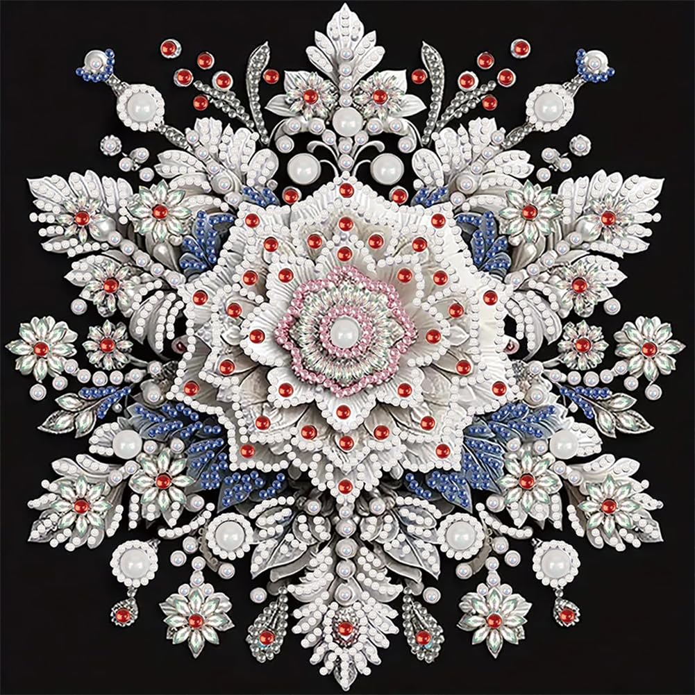 Snowflake Special Shaped 5D Diy Partial Drill Diamonds Dots Gem Art Kits For Adults Gift Home Wall Decor Diamond Dots Paintings 11.81X11.81in