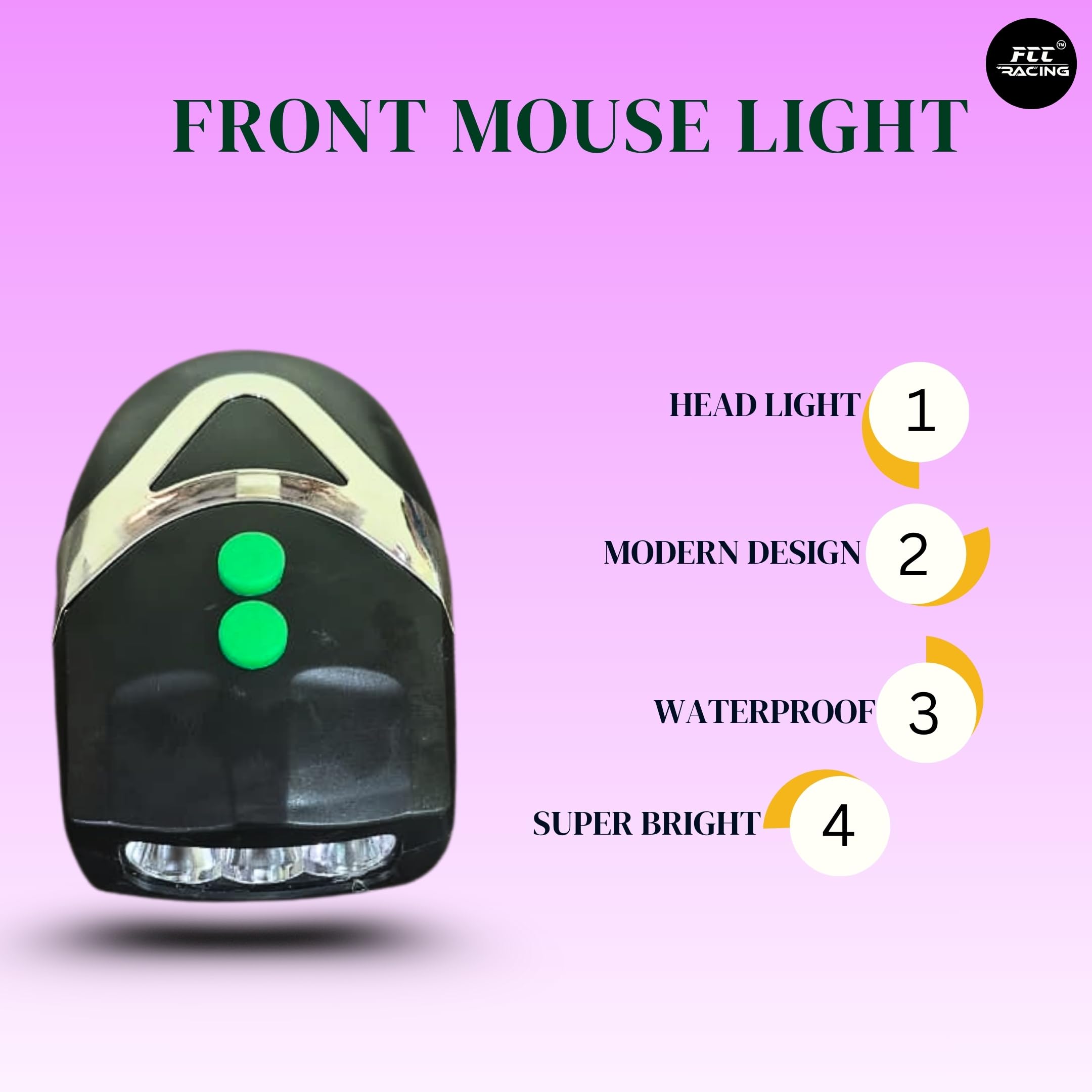 Bicycle Rear Rack/Carrier - Aluminium Alloy and Front Mouse Light - Waterproof Combo for Bicycle 2