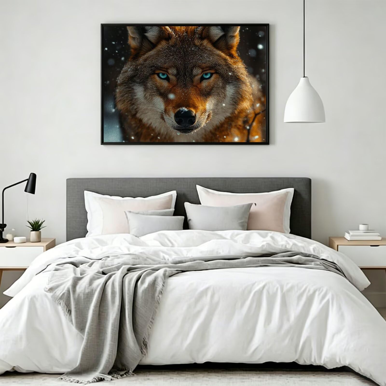 Puzzle 1500 sztuk Wilk Trudne drewniane puzzle, n-397 | Niemożliwe wyzwanie, inteligentna gra zręcznościowa, gry logiczne dla całej rodziny, pomysł na prezent, śnieg