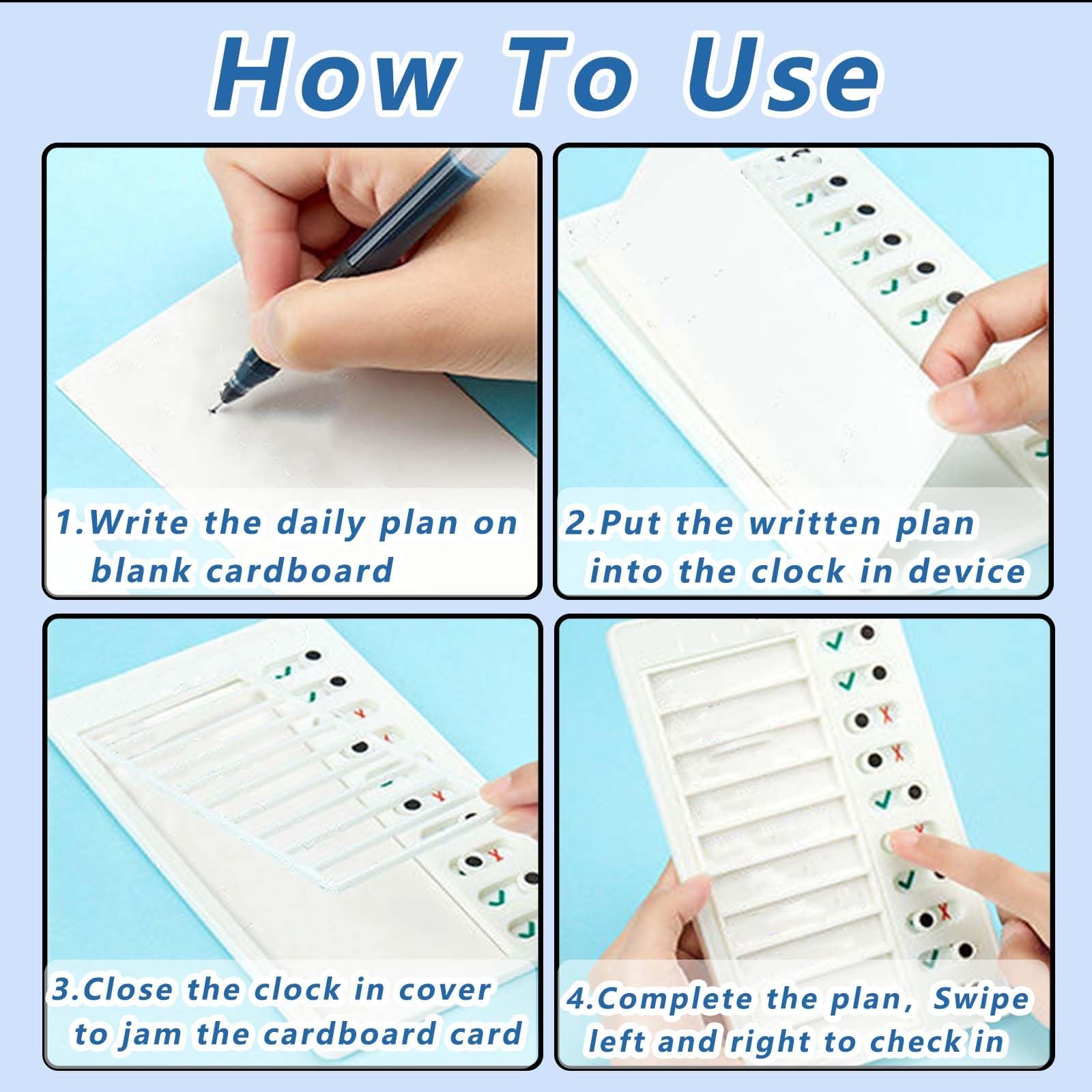 2 tablas de tareas portátiles para niños con 10 tarjetas extraíbles y tablero de lista de verificación reutilizable