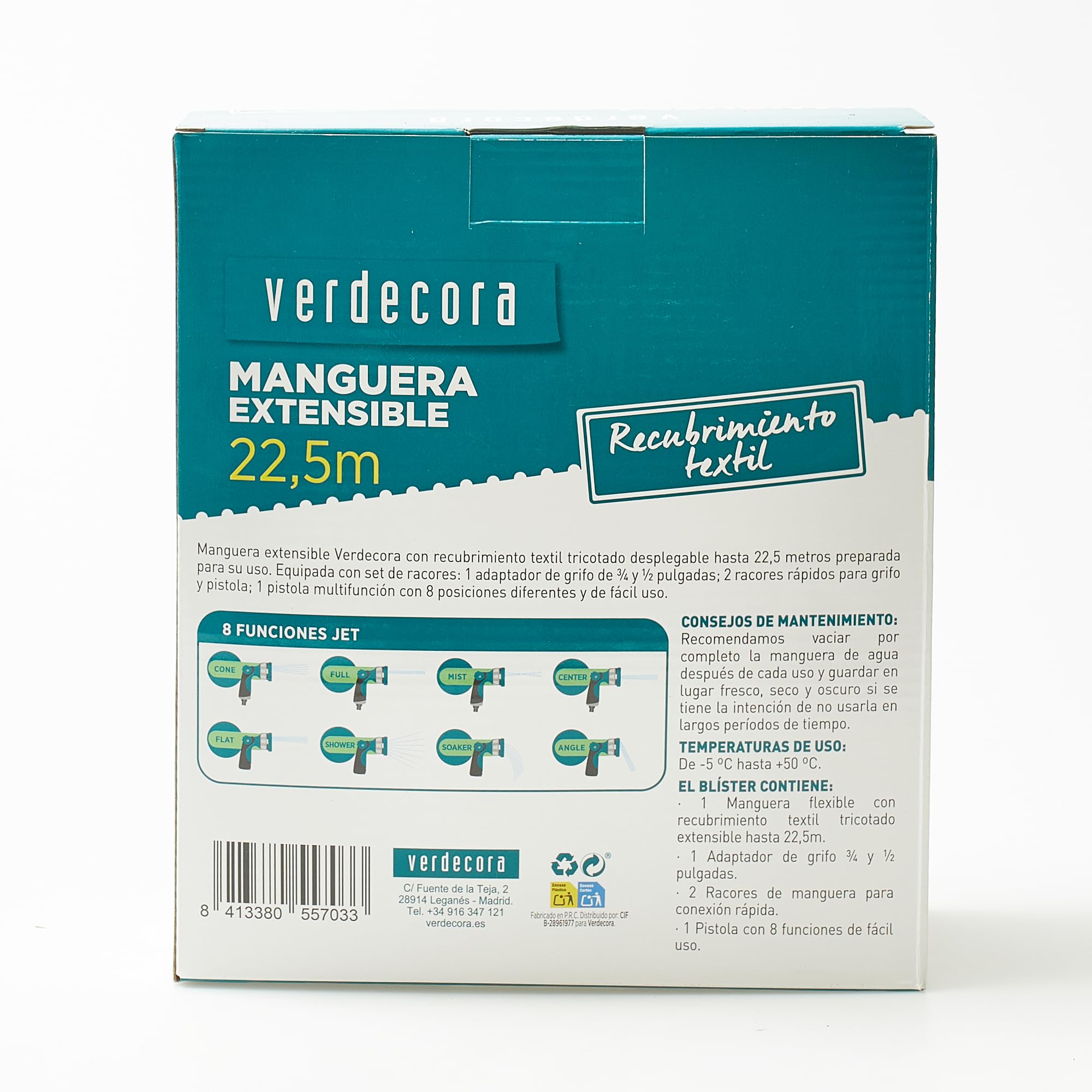 Manguera Extensible Multifunción con pistola Verdecora (PORTES INCLUIDOS) (22,5 metros)