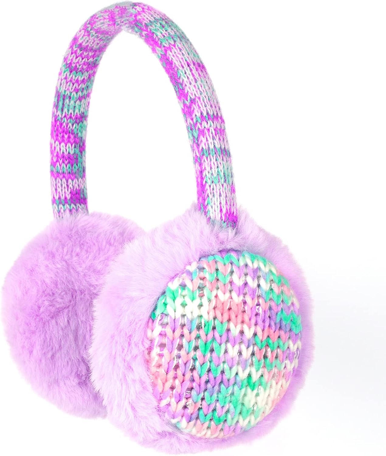 Kids Knit Earmuffs Soft Plush Comfortable Winter Outdoor Ear Warmers for Boys Girls Age 4-16 Years