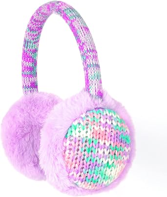 Kids Knit Earmuffs for Boys & Girls Ages 4-16, Winter Ear Warmers