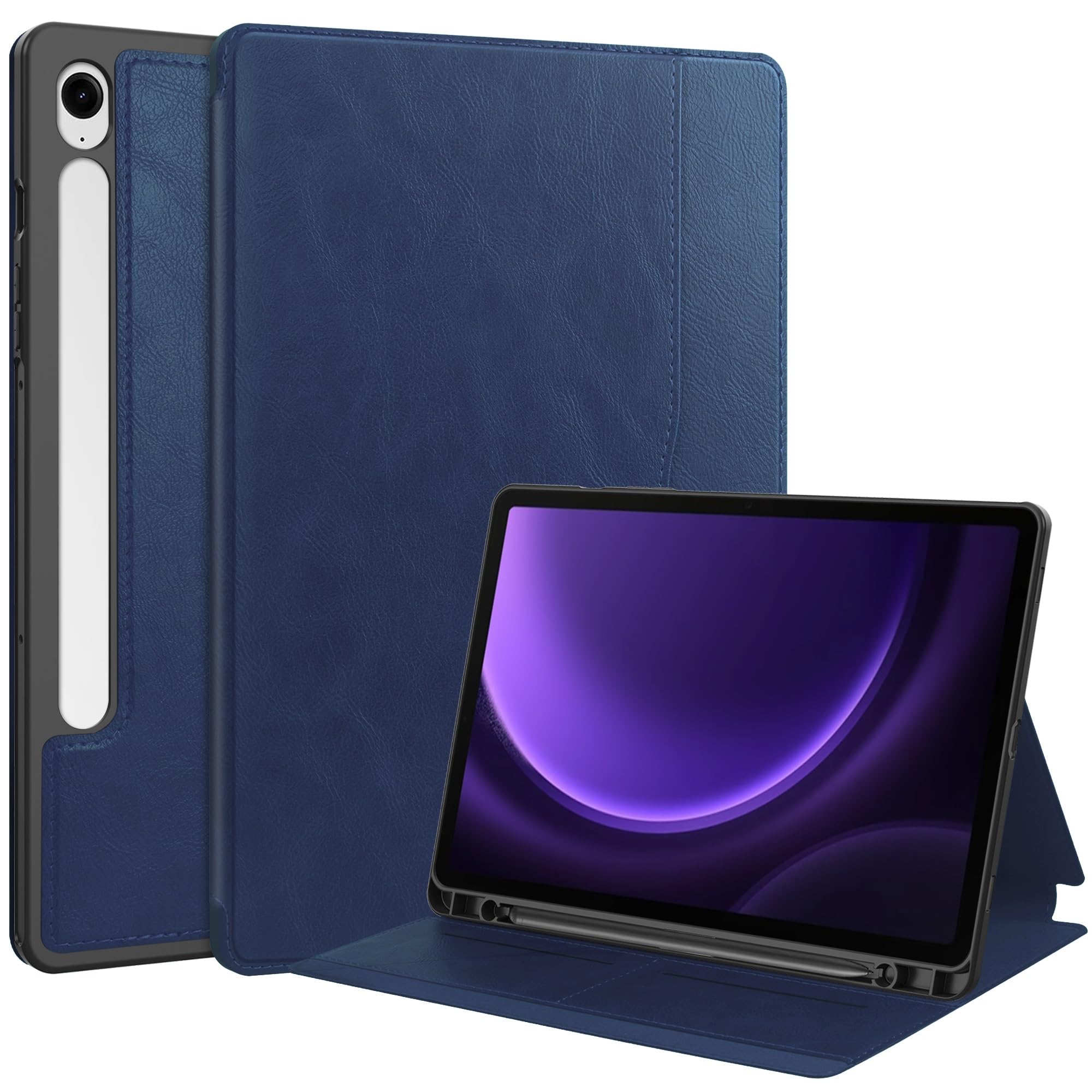 Funda de piel premium para Samsung Galaxy Tab S9 FE con acabado estilo libro elegante 8