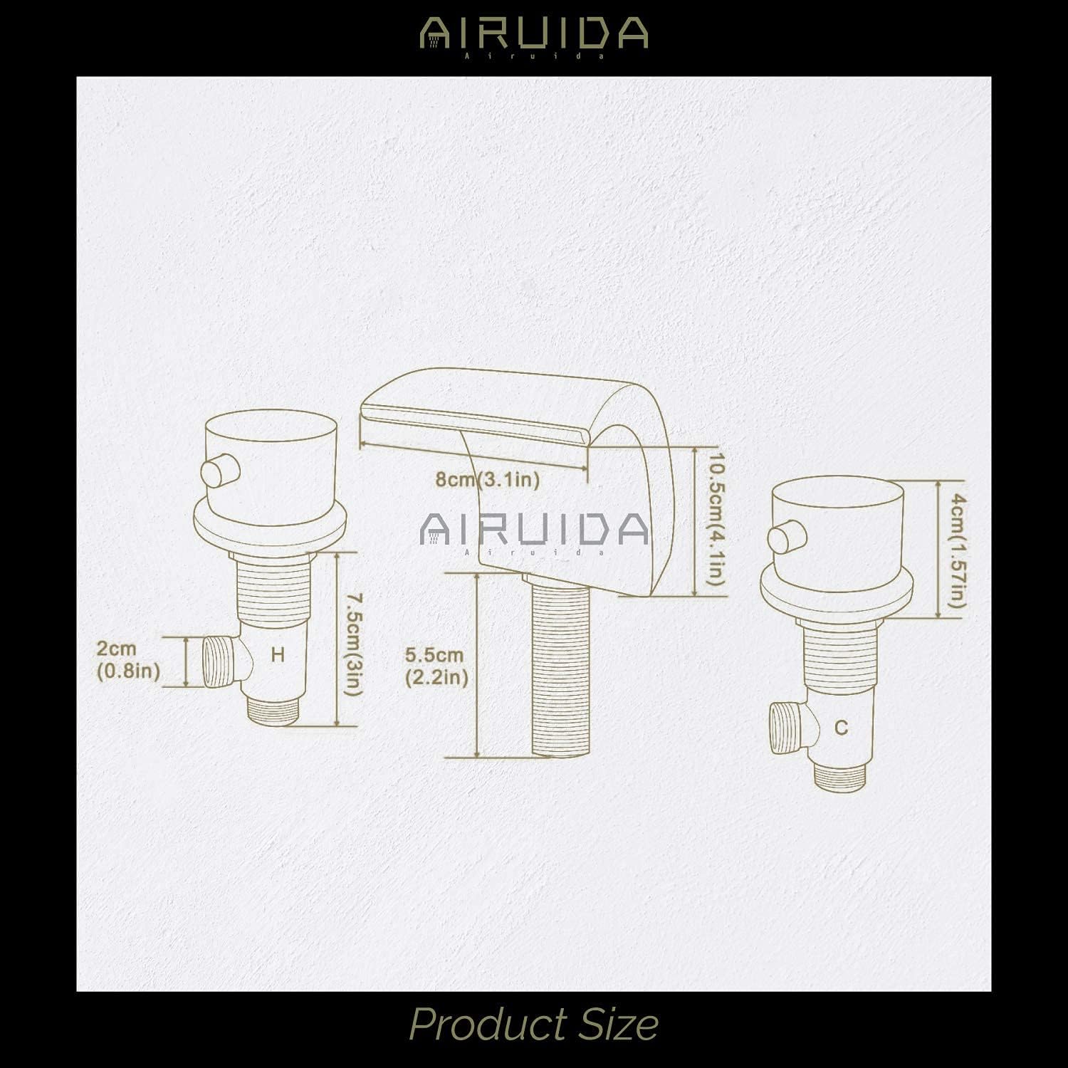 Uр Tо 40% оƒƒ Airuida Brushed Nickel Waterfall Widespread Bathroom Sink Faucet Deck Mounted Faucet With Pop Up Drain 8-16 Inch double Handles 3 Holes Commercial Faucet