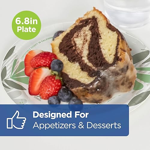 Miniatura 4 de Dixie - Platos de papel de peso medio de 6.8 pulgadas de GP PRO, diseño botánico Pathways, 500 unidades (125 platos desechables por paquete, 4