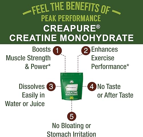 Miniatura 3 de Creapure creatina monohidrato en polvo. Creatina de ultra alta pureza fabricada en Alemania sin nada más añadido. Puro y sin sabor para hombres y