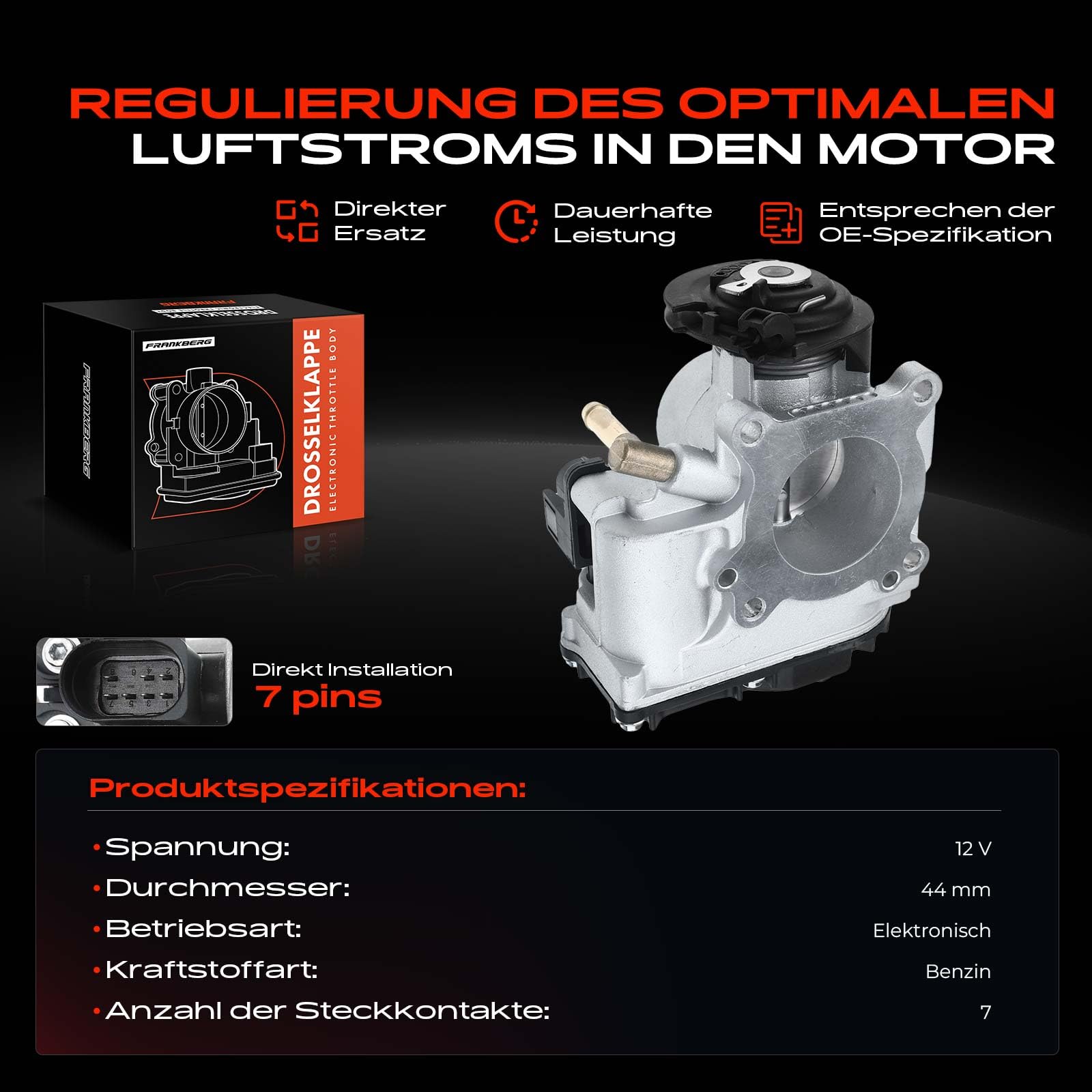 Frankberg Drosselklappenstutzen für Arosa Cordoba Ibiza II Leon Toledo II Octavia I B-o-r-a Golf IV Lupo Polo 1.0L-1.6L Benzin 1996-2006 030133064F