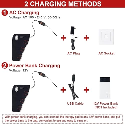Miniatura 4 de CAMECO Terapia de luz roja e infrarroja para pies, dispositivo de terapia de luz roja LED de 660 nm y 850 nm con modo de pulso, temporizador y