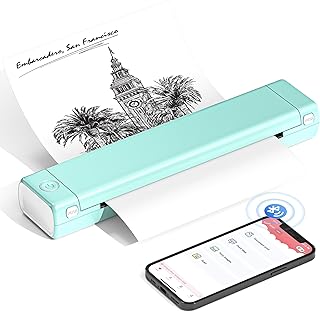 ItriAce Portable Printers Wireless for Travel, M08F Thermal Bluetooth Printer, Compact Mobile Inkless Printer Compatible with Phone and Laptop, Support 8.5