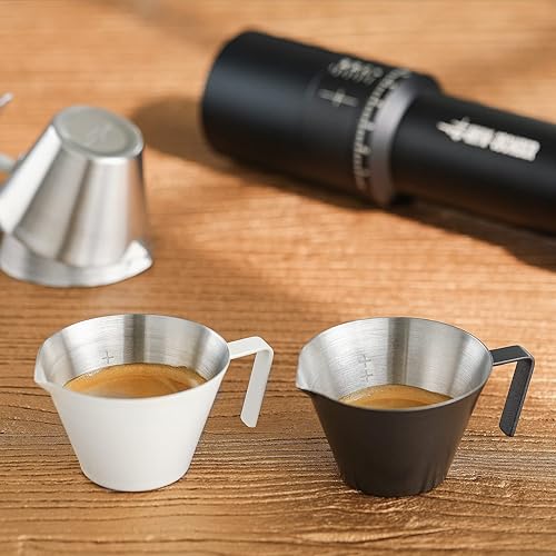 Miniatura 8 de MHW-3BOMBER Paquete de 2 tazas medidoras de café expreso de acero inoxidable para café de doble tiro, accesorios para máquina de café espresso