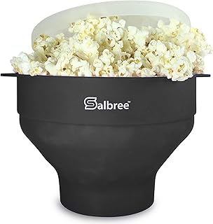 Original Salbree Microwave Popcorn Popper, Silicone Popcorn Maker, Collapsible Bowl - The Most Colors Available (Black)…