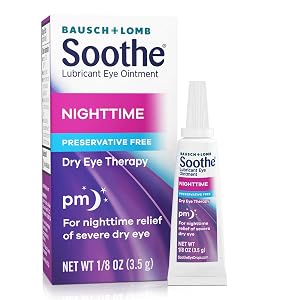 Soothe Preservative-Free Lubricant Eye Ointment Nighttime Relief for Severe Dry Irritated Eyes Gentle for Sensitive Eyes 0 12
