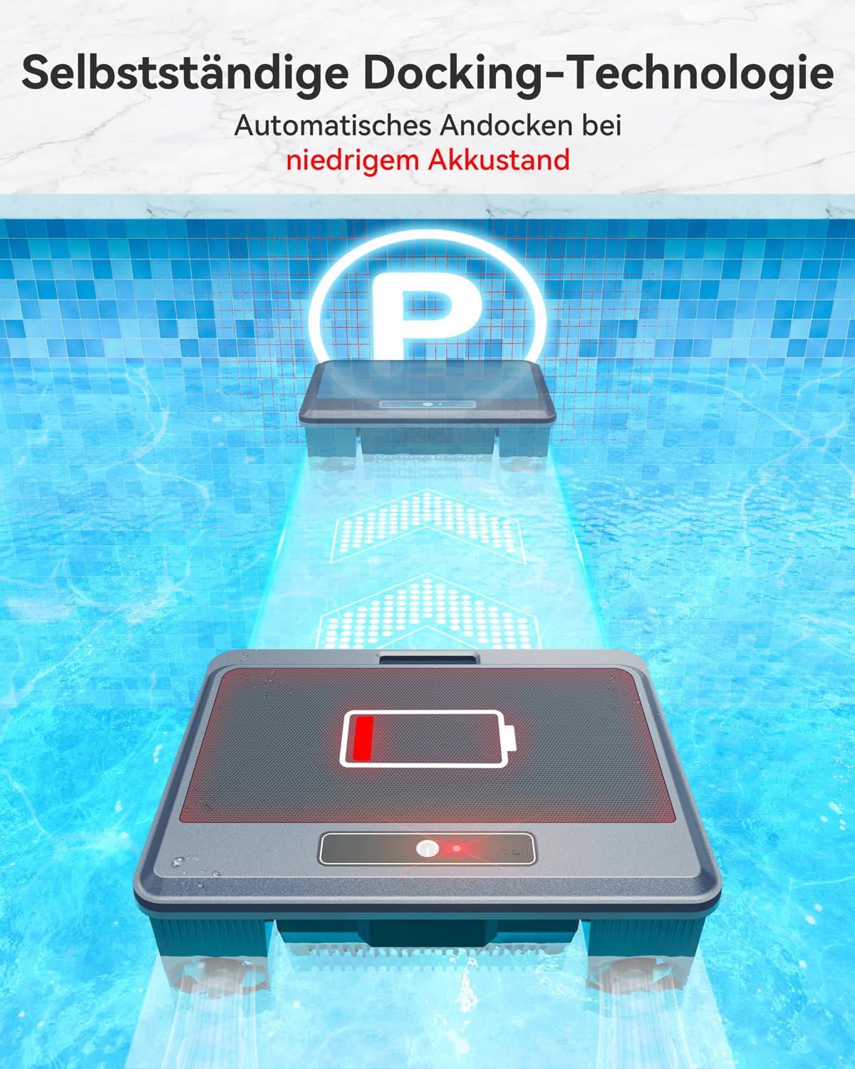 WAVIO 2026 Neu F1T Solar Pool Skimmer Roboter, Poolroboter Akku mit App-Steuerung, Duale Ladeoptionen, intelligenter Hindernisvermeidung und 24/7 Kontinuierliche Reinigung, ideal für Aufstellpools