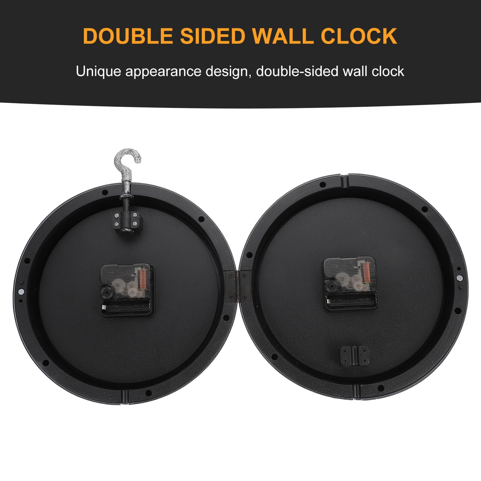 VILLCASE Horloge Murale Double Face Rotative Design Créatif Silencieuse pour Salon et Cuisine Décoration Maison Moderne