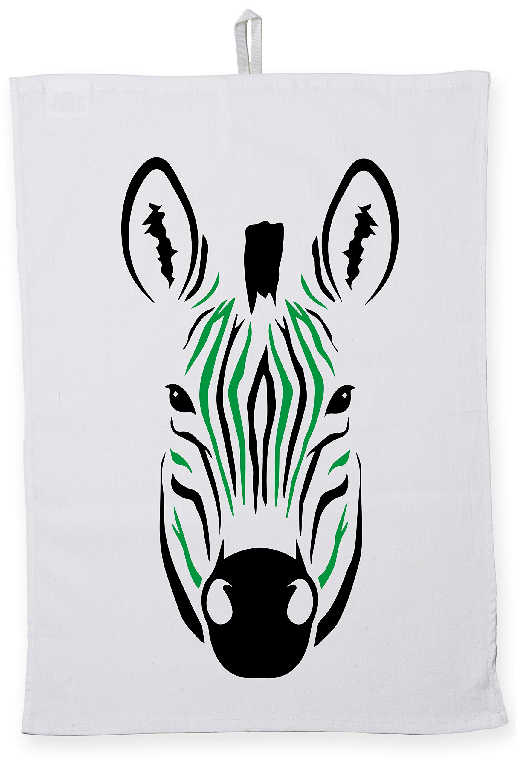 Hippowarehouse Zebra face Tea Towel Eco Printed Dish Cloth Kitchen accessory 50cmx70cm 100% Cotton