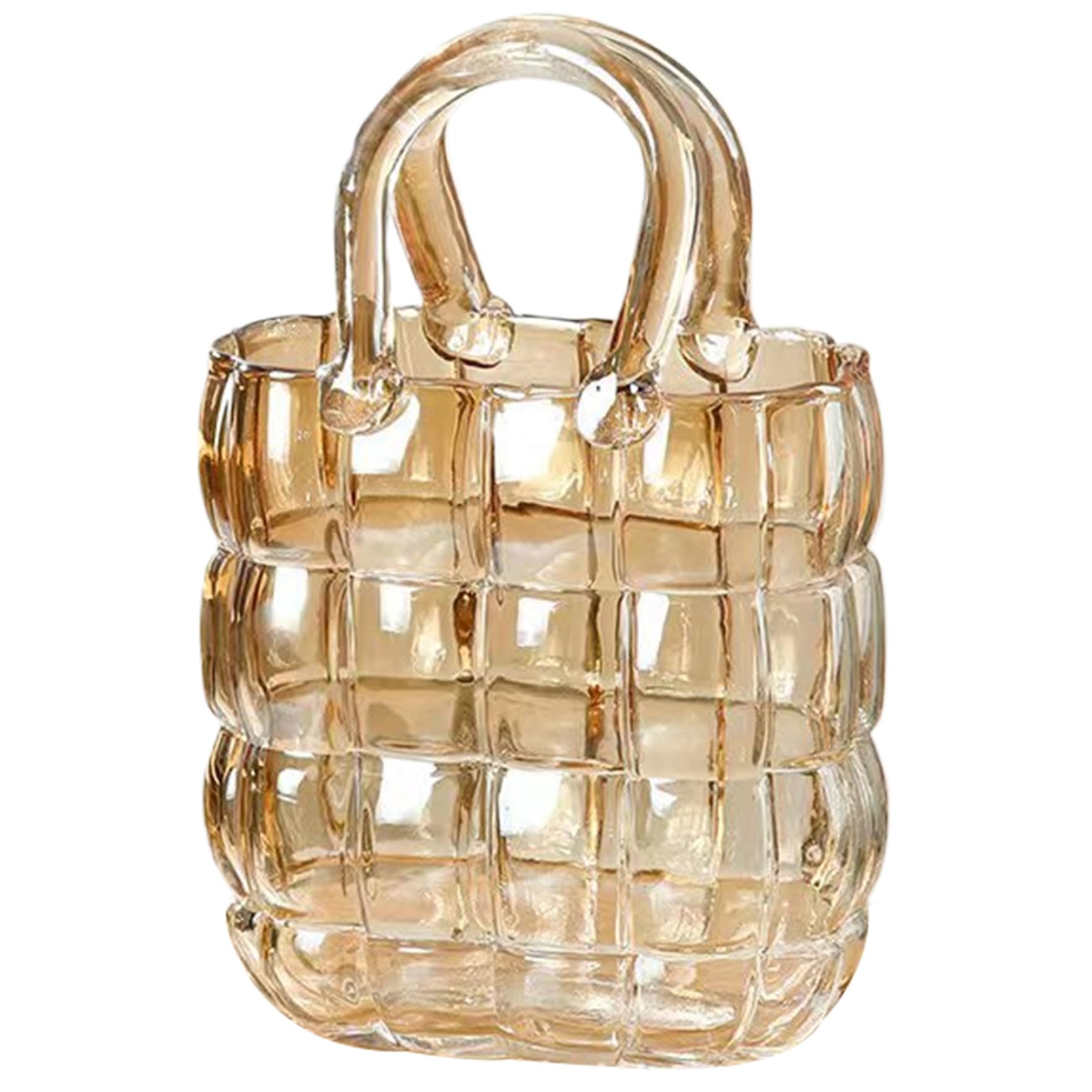 Hintyne Glass Purse Vase Purse Vase 11'' Glass for Flowers, Wide Mouth Handbag Clear Flower for Farmhouse Centerpiece, Floral Arrangement