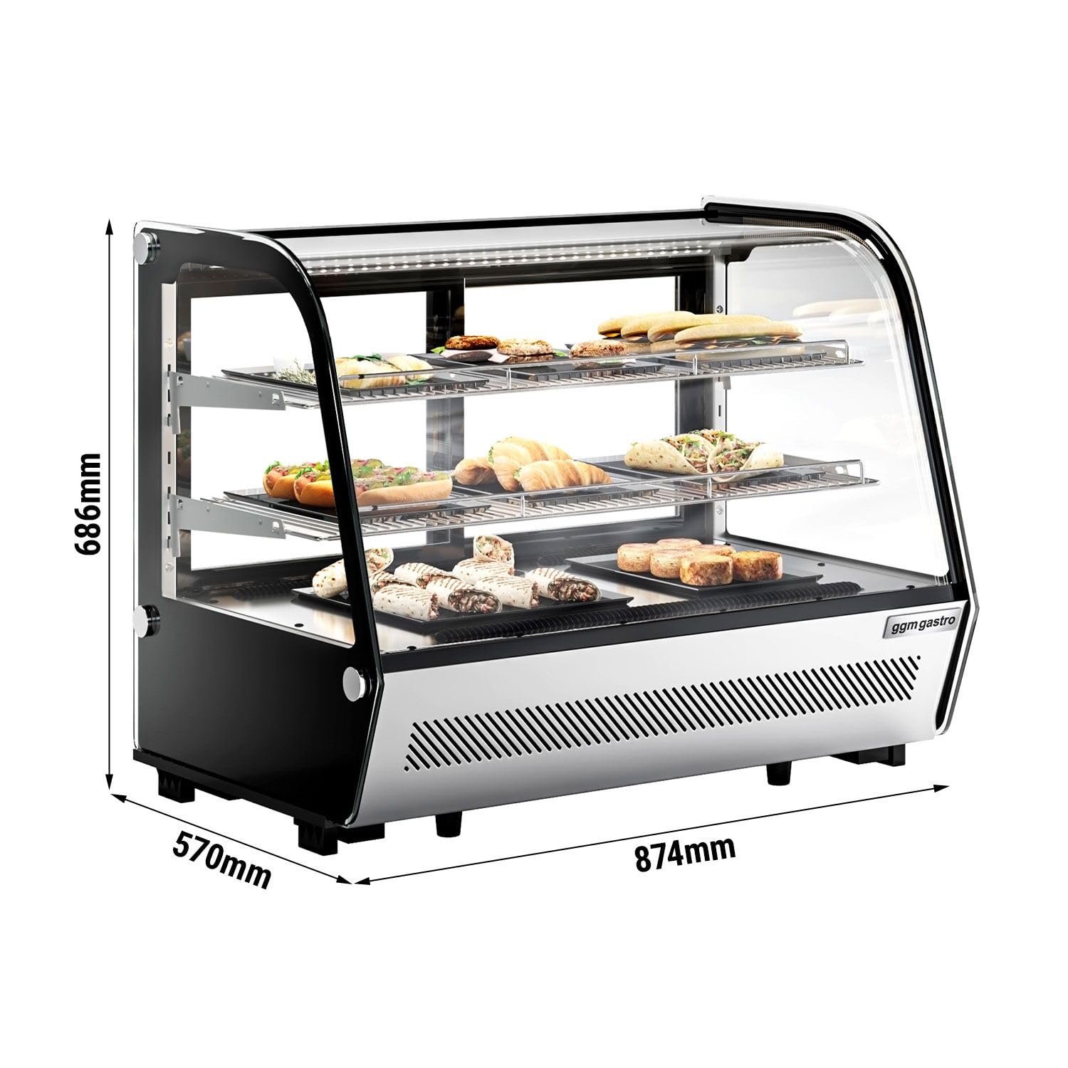 GGM Gastro Tisch-Kühlvitrine 160L 874mm