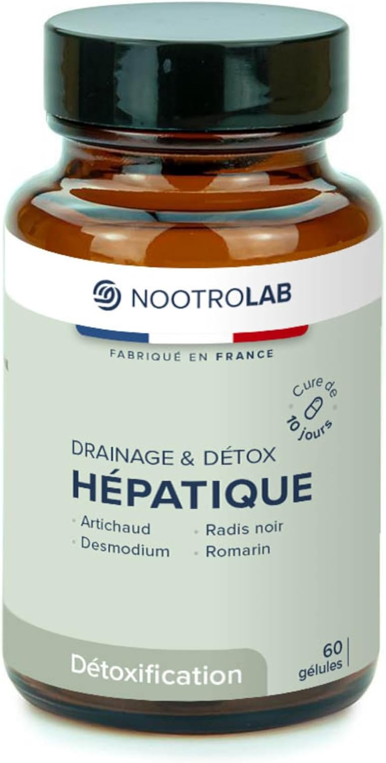 Liver Drainer – Liver Detox Supplement – Desmodium, Artichoke, Black Radish, Rosemary – Natural Liver Detoxification – 10 Day Cure – Made in France – Digestion & Drainage – Nootrolab®