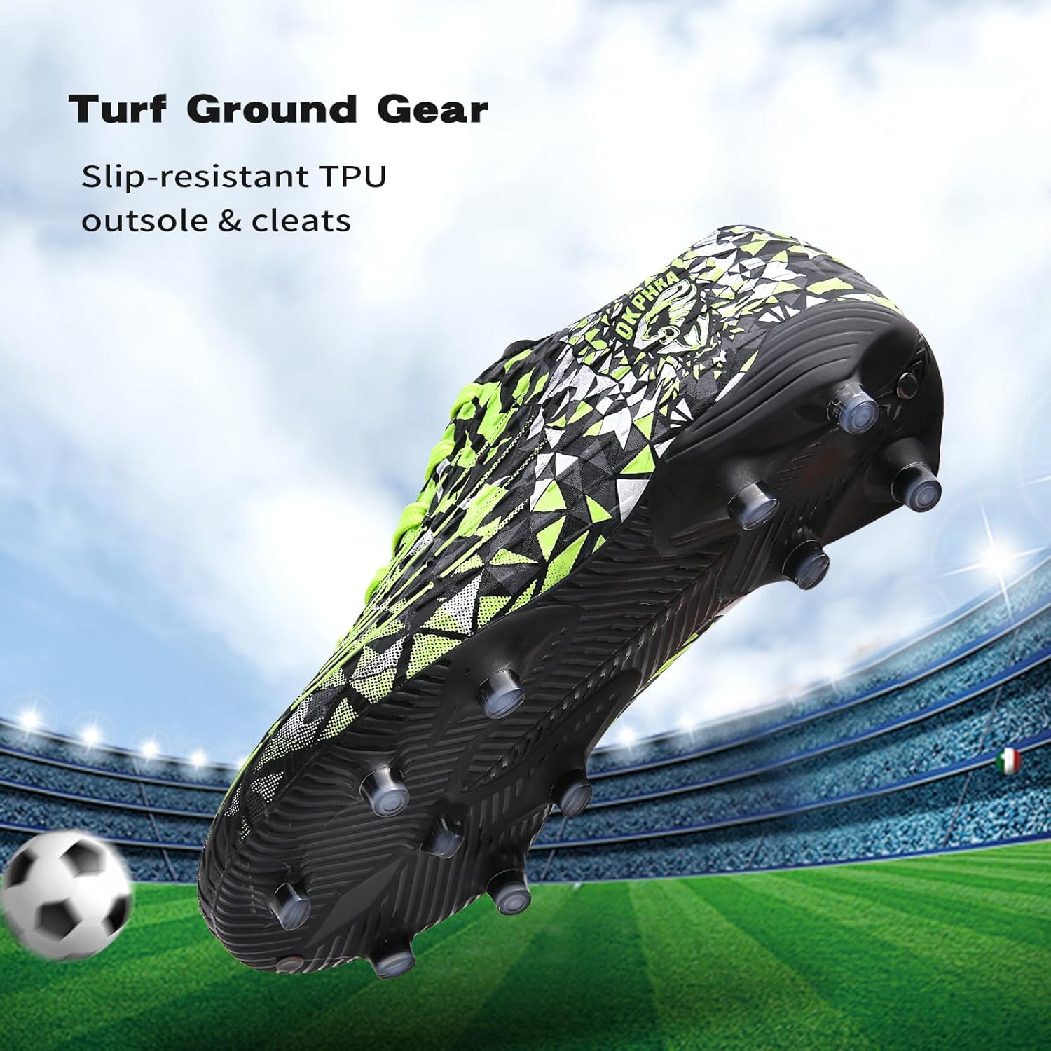 Kids Soccer Cleats Boys Girls Trainning Football Shoes for Little/Big Kid Outdoor Indoor Firm Ground Athletic Turf Lace up - Image 6