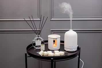 Stoneglow Modern Classics Pomegranate & Spiced Woods Scented Reed Diffuser 120ml with Pink Pepper, Patchouli & Amber, 12 Rattan Reed Diffuser Sticks, Lasts 10 Weeks, Refillable Home Fragrance