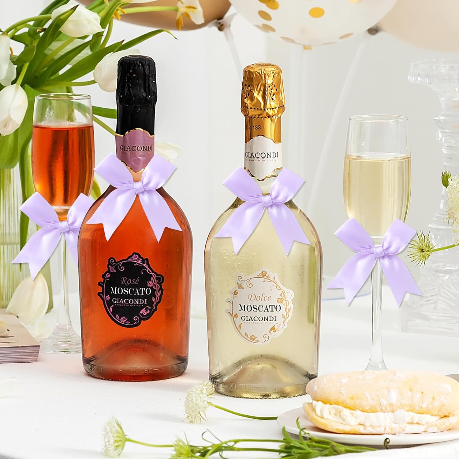 50 Pcs Purple Gift Wrap Bows,3.3 Inch Elegant Bows for Gift Wrapping, DIY Crafts, Party Decorations, Baby Shower, Birthday, Wedding Decor,Christmas, Gift Bags - Image 7