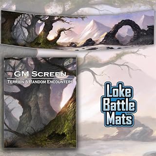 GM Screen Terrain & Random Encounters by Loke - Foldable RPG Screen - Double-Sided with Dynamic Terrain Maps and Encounter Prompts - Enhance Any TTRPG Experience