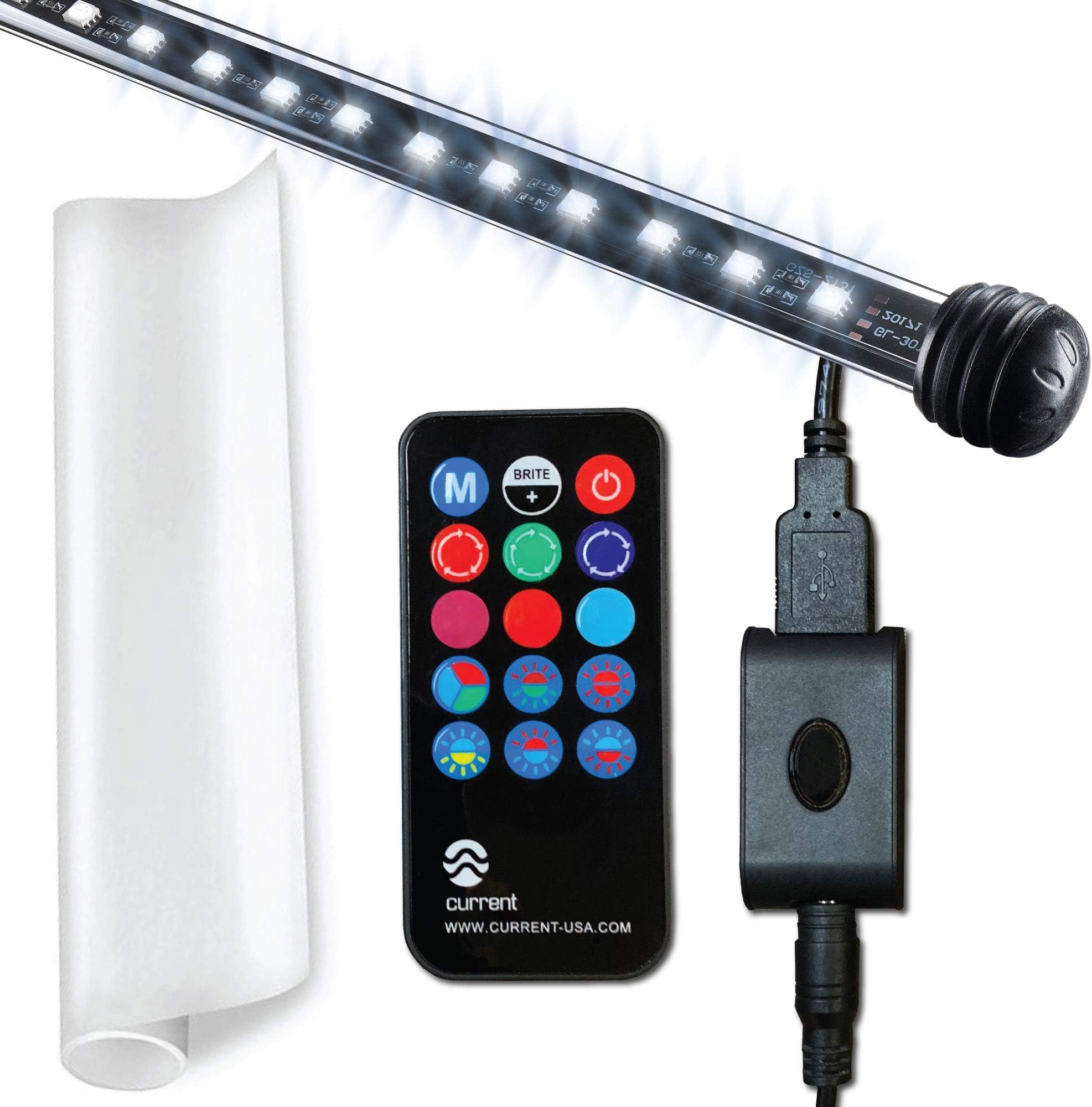 CURRENT USA 24" Serene Aquarium LED Background Light Kit | Fish Tank Lighting Backdrop Decoration Black 3D 10, 15, 20, 25 Gallon Tank (3152)