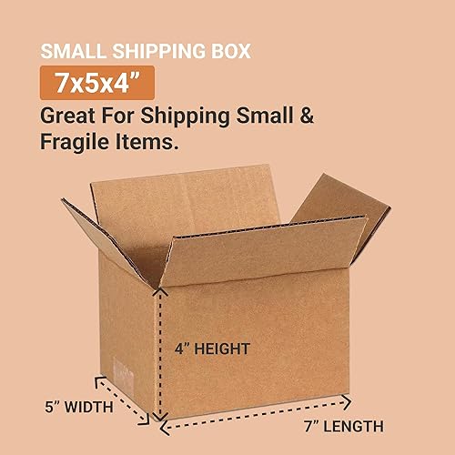 Miniatura 2 de AVIDITI Cajas de envío pequeñas de 7 pulgadas de largo x 5 pulgadas de ancho x 4 pulgadas de alto (paquete de 25 unidades) Cajas de cartón corrugado