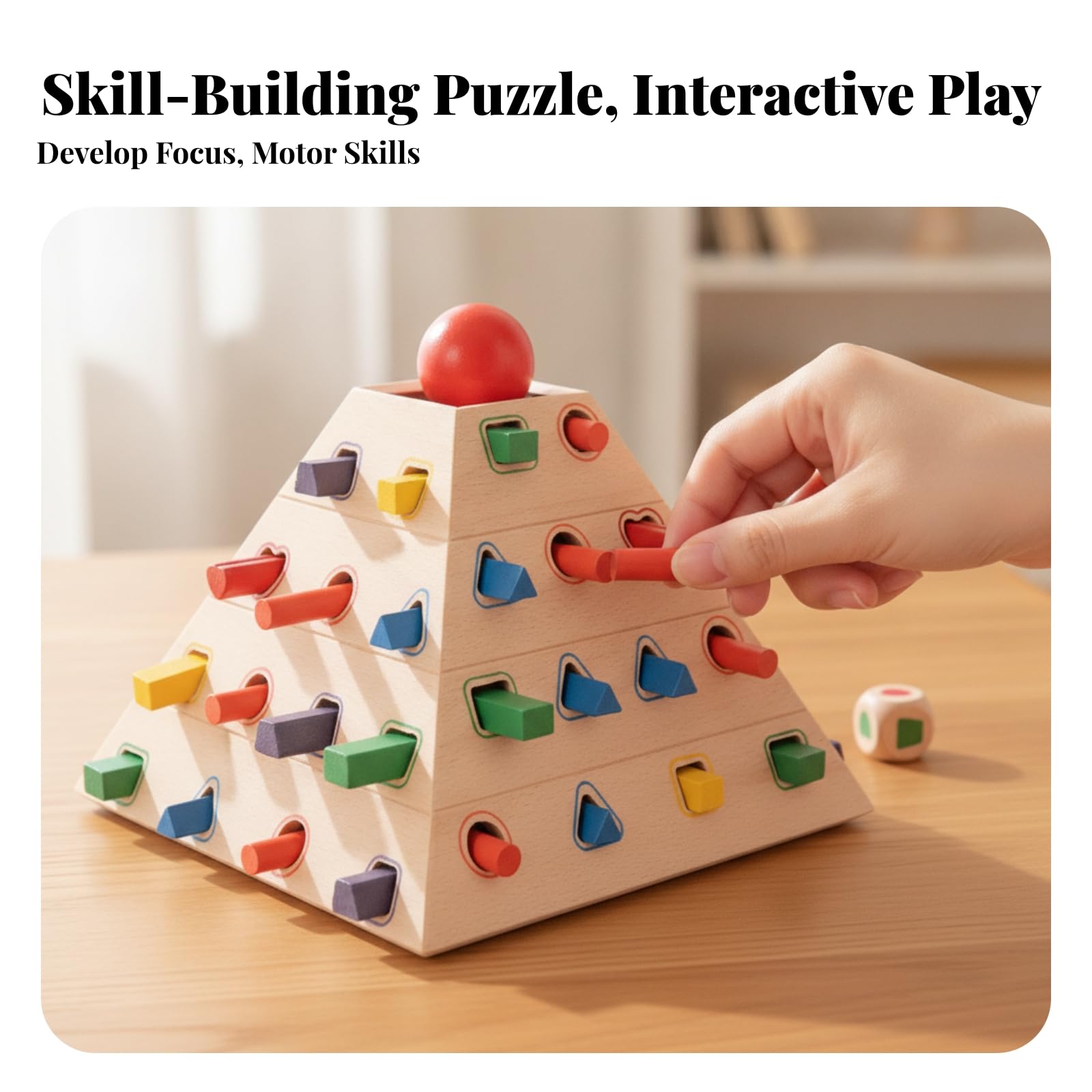 Pädagogisch pyramide mit Steckspiel