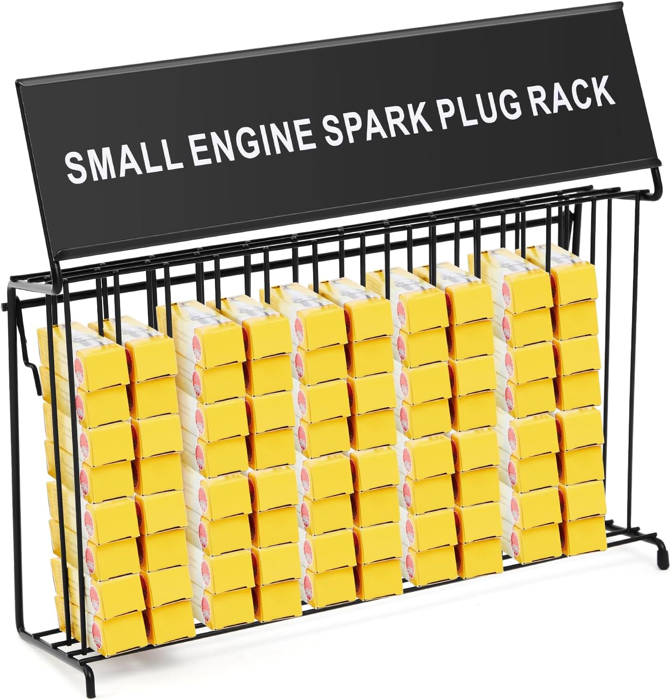 Zonon Metal Spark Plug Rack - Holds up to 120 Spark Plugs, Pegboard or Countertop Display Organizer for Auto Repair Shops, Performance Engines, Garage & Race Trailer (Plugs Not Included)