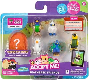 Adopt Me! Pets Multipack Feathered Friends - Hidden Pet - Top Online Game - Exclusive Virtual Item Code Included - Fun Collectible Toys for Kids Featuring Your Favourite Pets, Ages 6 Plus